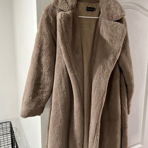 Mob wife faux fur peacoat